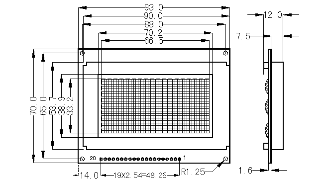 SMG12864A(bio)(zhn)Dc(din)Һ@ʾģK(LCM)ʾDƬ